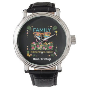 Tropische Gezinscruiseherinneringen Bloemenzomer Horloge
