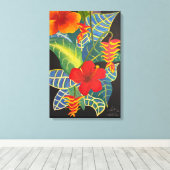 Tropische Ginger Bloem Schilderij @3dudes1life Canvas Afdruk (Insitu (Houten vloer))
