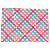 Tropische Gingham Grote Cadeautas (Achterkant)