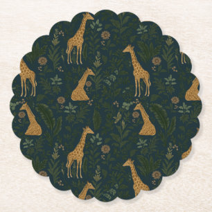 Tropische Giraffe Hangplek Kartonnen Onderzetters