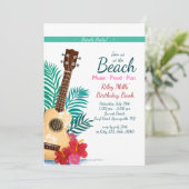 Tropische gitaaruitnodiging kaart (Staand voorkant)