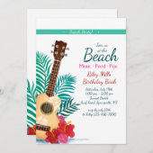 Tropische gitaaruitnodiging kaart (Voorkant / Achterkant)