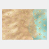 Tropische Glam Gold Aqua Glitz-ananassen  Inpakpapier Vel (Voorkant 3)