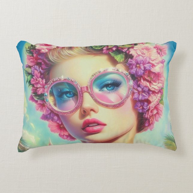 Tropische Glamour Queen Accent Kussen (Voorkant)