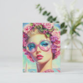 Tropische Glamour Queen Briefkaart (Staand voorkant)