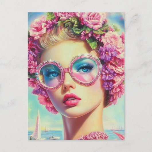Tropische Glamour Queen Briefkaart (Voorkant)