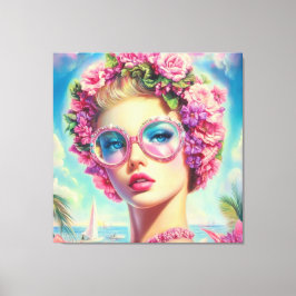 Tropische Glamour Queen Canvas Afdruk