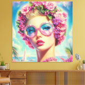 Tropische Glamour Queen Canvas Afdruk (Insitu (Woonkamer))