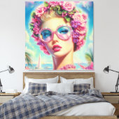 Tropische Glamour Queen Canvas Afdruk (Insitu (Slaapkamer))