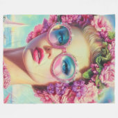 Tropische Glamour Queen Fleece Deken (Voorkant (Horizontaal))