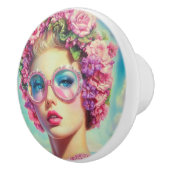 Tropische Glamour Queen Keramische Knop (Rechts)