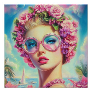 Tropische Glamour Queen Perfect Poster