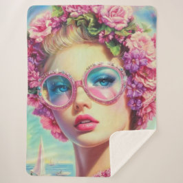 Tropische Glamour Queen Sherpa Deken