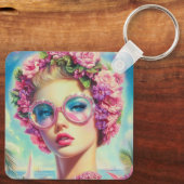 Tropische Glamour Queen Sleutelhanger (Achterkant)