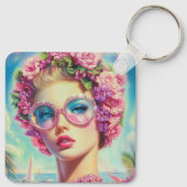 Tropische Glamour Queen Sleutelhanger (Achterkant)