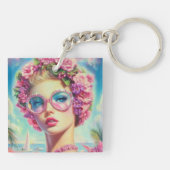 Tropische Glamour Queen Sleutelhanger (Achterkant)