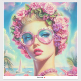 Tropische Glamour Queen Sticker