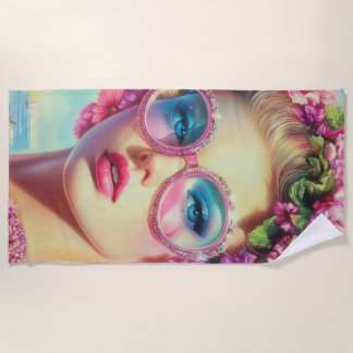 Tropische Glamour Queen Sticker Strandlaken