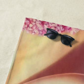 Tropische Glamour Queen Sticker Strandlaken (In situ)