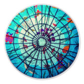 tropische Glas in lood oceaan Keramische Knop (Voorkant)