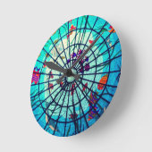 tropische Glas in lood oceaan Ronde Klok (Hoek)