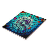 tropische Glas in lood oceaan Tegeltje (Zijkant)