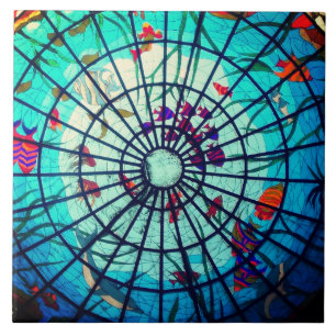 tropische Glas in lood oceaan Tegeltje