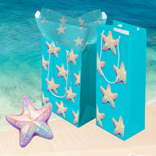 Tropische glinsterende zeester Kerstvakantie  Wijn Cadeautas