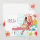Tropische Glitter Bachelorette Party Bruine Bruid Bedankkaart (Voorkant / Achterkant)