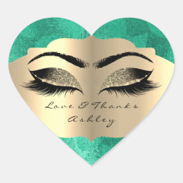 Tropische Glitter Gold Lash Eyes Love & Bedankt Gr Hart Sticker