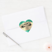 Tropische Glitter Gold Lash Eyes Love & Bedankt Gr Hart Sticker (Envelop)