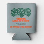 Tropische Glitter Monstera Bachelorette Favor Blikjeskoeler (Voorkant)