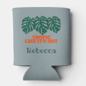 Tropische Glitter Monstera Bachelorette Favor Blikjeskoeler (Achterkant)