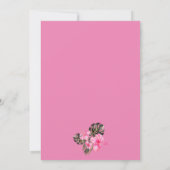 Tropische Glitter Roze Flamingo Baby Shower Kaart (Achterkant)