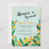 Tropische glitter waterverf baby shower per post kaart (Voorkant)