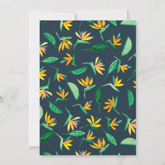 Tropische glitter waterverf baby shower per post kaart (Achterkant)