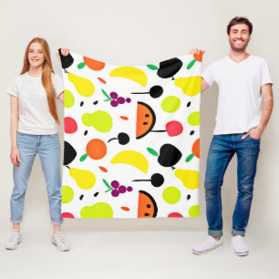 Tropische gloed neon vrucht patroon fleece deken