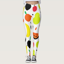 Tropische gloed neon vrucht patroon leggings