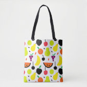 Tropische gloed neon vrucht patroon tote bag (Voorkant)