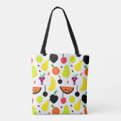 Tropische gloed neon vrucht patroon tote bag (Achterkant)
