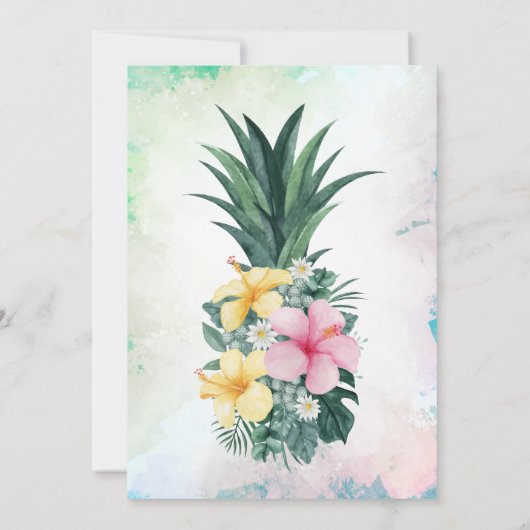 Tropische gloed Pineappel Palm Summer Quinceañera Kaart (Achterkant)