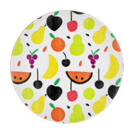 Tropische Gloeiende Neon Fruitpatroon Snijplank