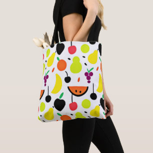Tropische Gloeiende Neon Fruitpatroon Tote Bag