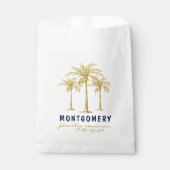 Tropische Gold Palm Trees Custom Family Reunion Bedankzakje (Voorkant)