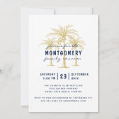 Tropische Gold Palm Trees Custom Family Reunion Kaart (Achterkant)