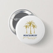 Tropische Gold Palm Trees Custom Family Reunion Ronde Button 5,7 Cm (Voorkant /achterkant)