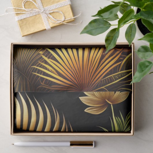 Tropische Gold Reeds Artwork Groot Tissuepapier (Geschenk)