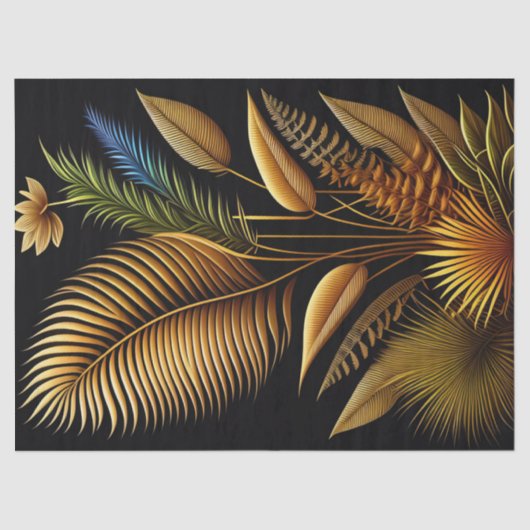 Tropische Gold Reeds Artwork Groot Tissuepapier (Voorkant)