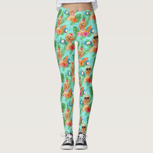 Tropische Goldendoodle Strandstemming Leggings