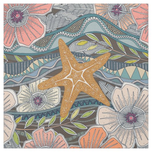 tropische golven aarde stof (Swatch)